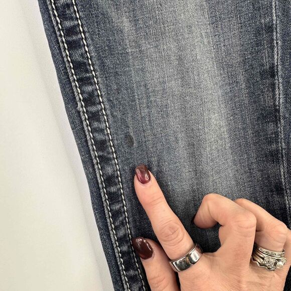 Miss Me Blue Distressed Faded Cuffed Women's Skinny Jeans Size 26 - Picture 4 of 8